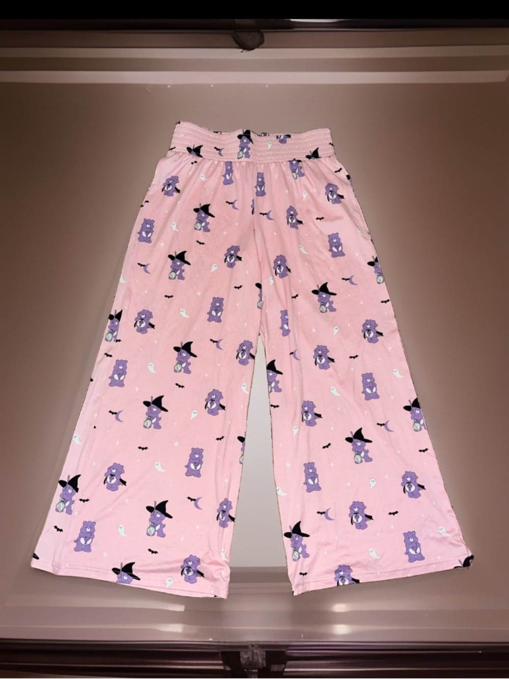 CARE BEARS Halloween Theme Wide Elastic Waist & Wide Legs Soft Flowy Lounge Pant
